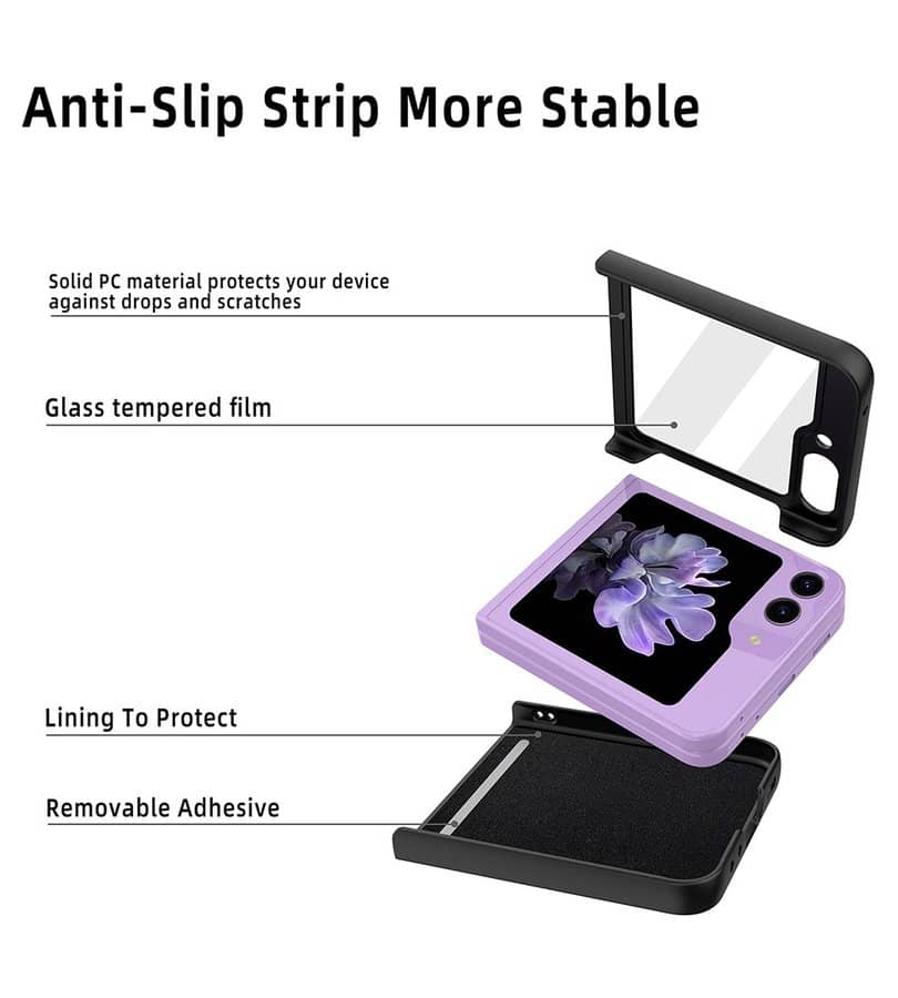 Калъф с Изящна Декорация за Samsung Z Flip 5, Bling Case, Лилав (8)