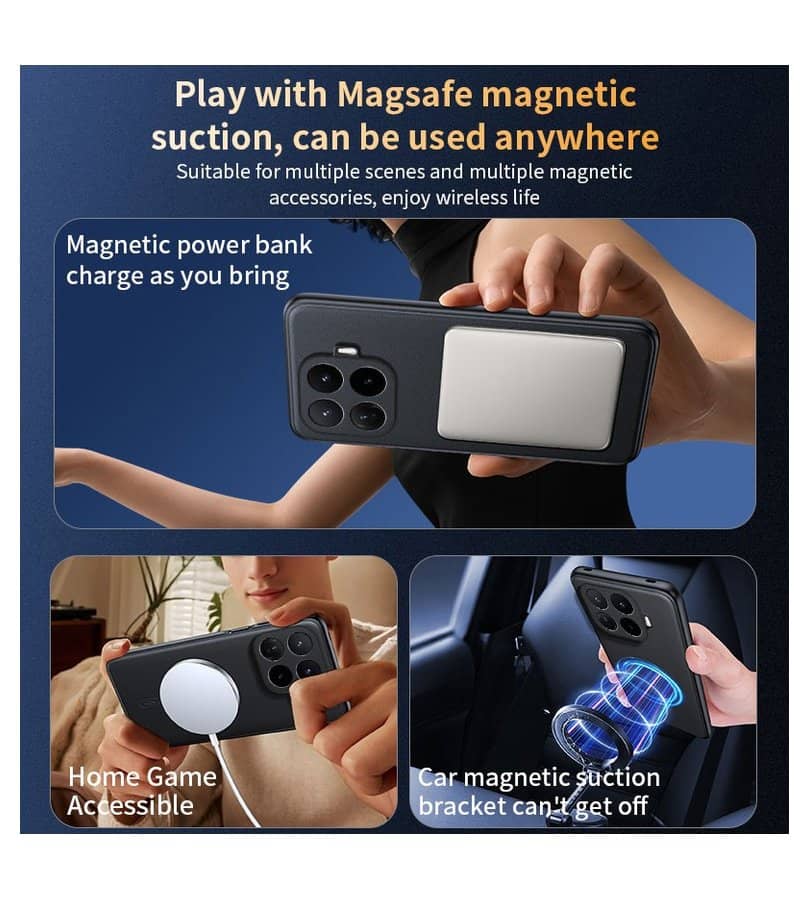 Magsafe калъф за Xiaomi 17T, GKK Leather Case, Черен (5)