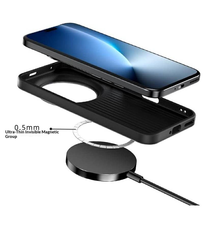 Magsafe Калъф за Honor Magic 8 Pro, Carbon Desigh Case, Черен (7)