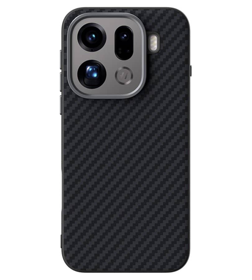Magsafe Kалъф за Oppo Find X9 Pro, GKK Carbon Desigh Case, Черен (2)