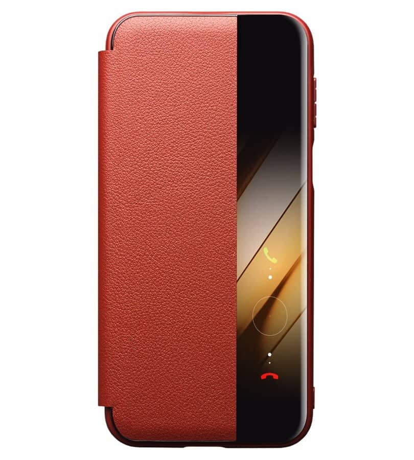 Активен Калъф за Huawei Pura 80 Pro, Qialino Smart Book Case, Червен (8)