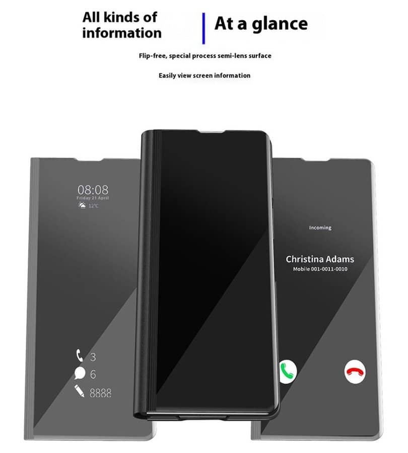 Кожен Калъф с Поставка за Samsung Z Fold 7, GKK Leather Case, Розов (13)