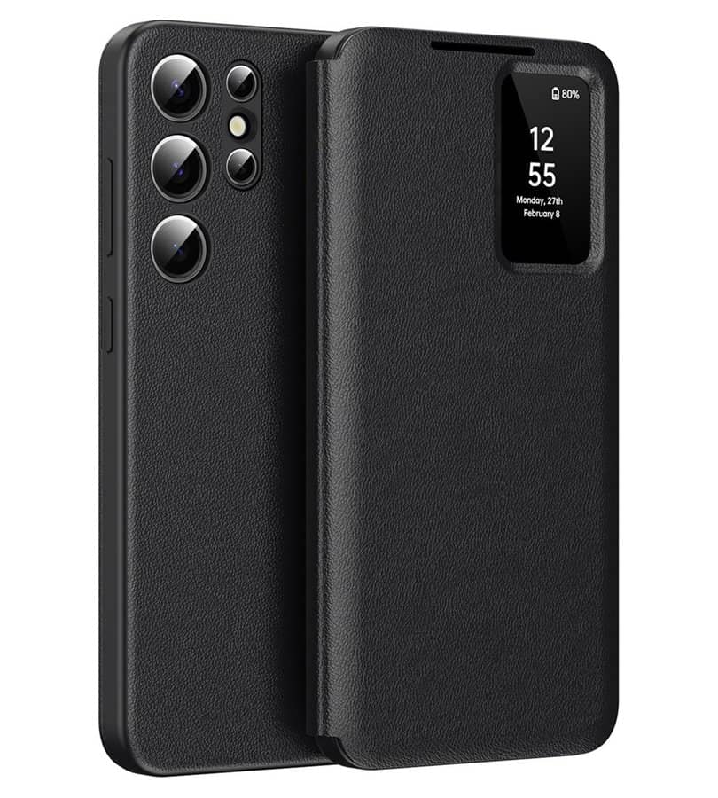 Активен Калъф за Samsung S23 Ultra, Smart Wallet Book Case, Черен (9)