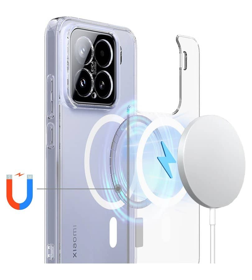 Magsafe Калъф за Xiaomi 15, Magnetic Acrylic Clear Case, Прозрачен (10)