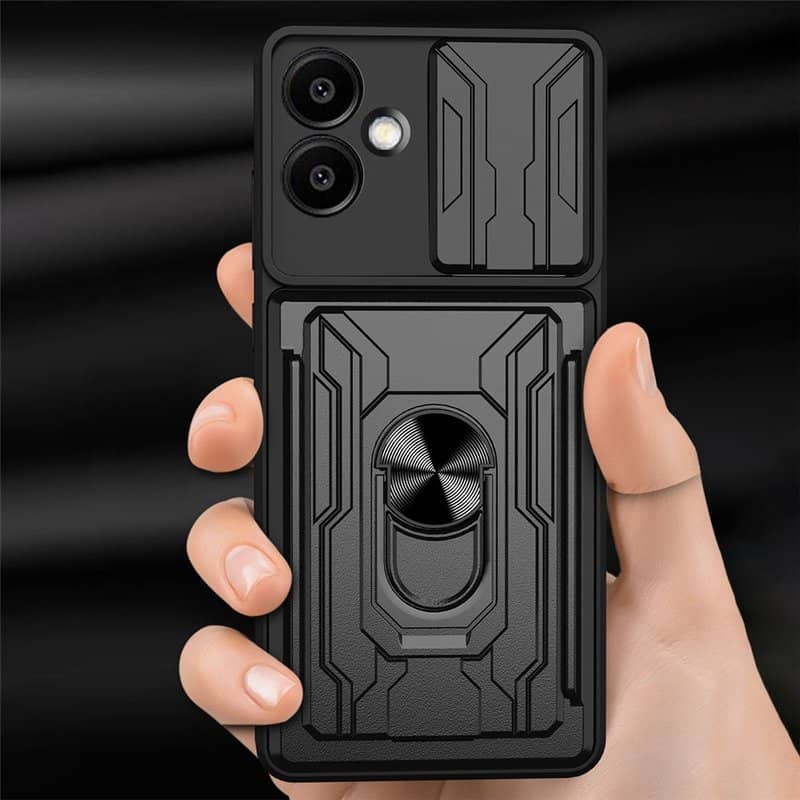 Калъф с Предпазител за Камера и Стойка за Samsung A06, Kickstand Pro Case, Черен (16)