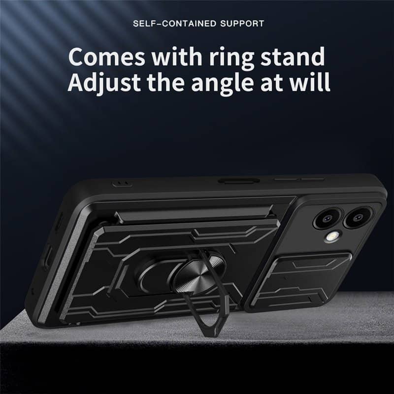Калъф с Предпазител за Камера и Стойка за Samsung A06, Kickstand Pro Case, Черен (10)