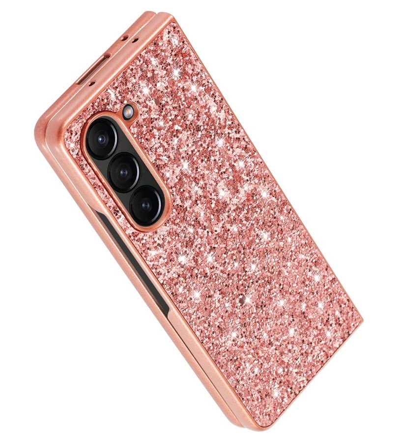 Калъф с Блестяща Декорация за Samsung Z Fold 6, Glitter Electroplating Case, Розов (11)