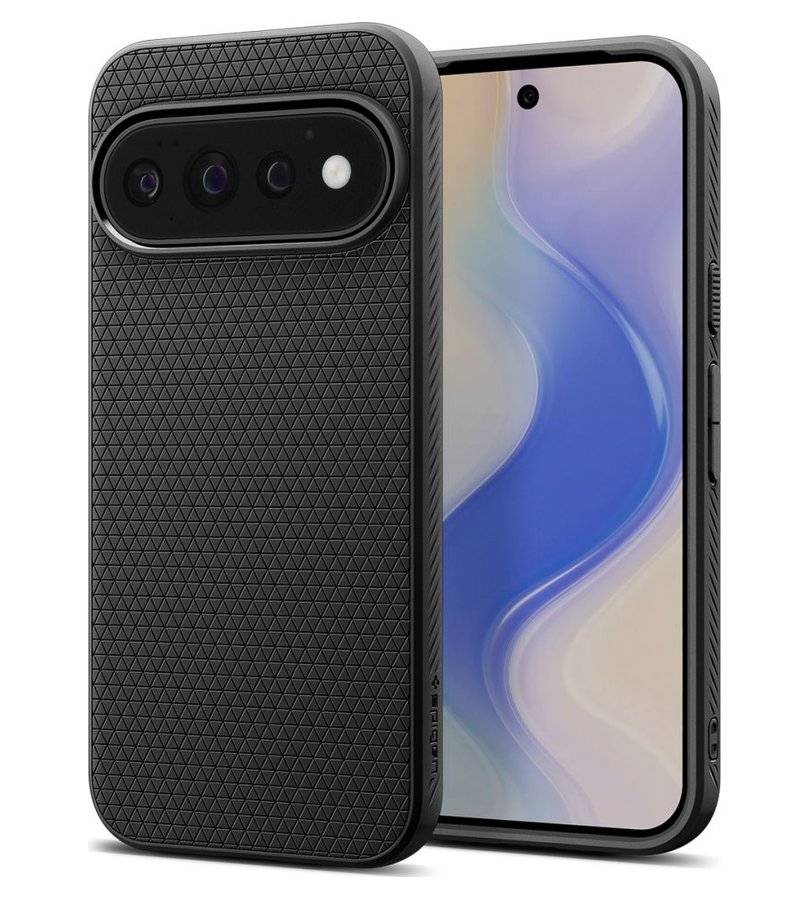 Противоударен Калъф за Google Pixel 11 Pro, Spigen Liquid Air Case Matte Black, Черен