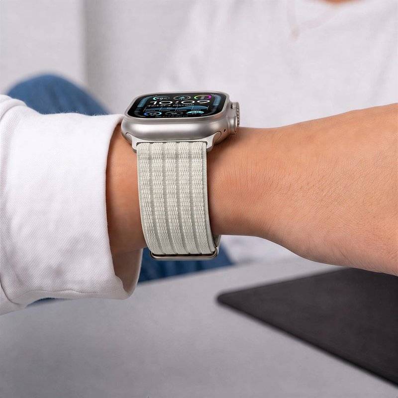 Текстилна Каишка за Apple Watch 44/ 45/ 46/ 49mm, Tech-Protect Nylon Sport Band, Бежов (6)