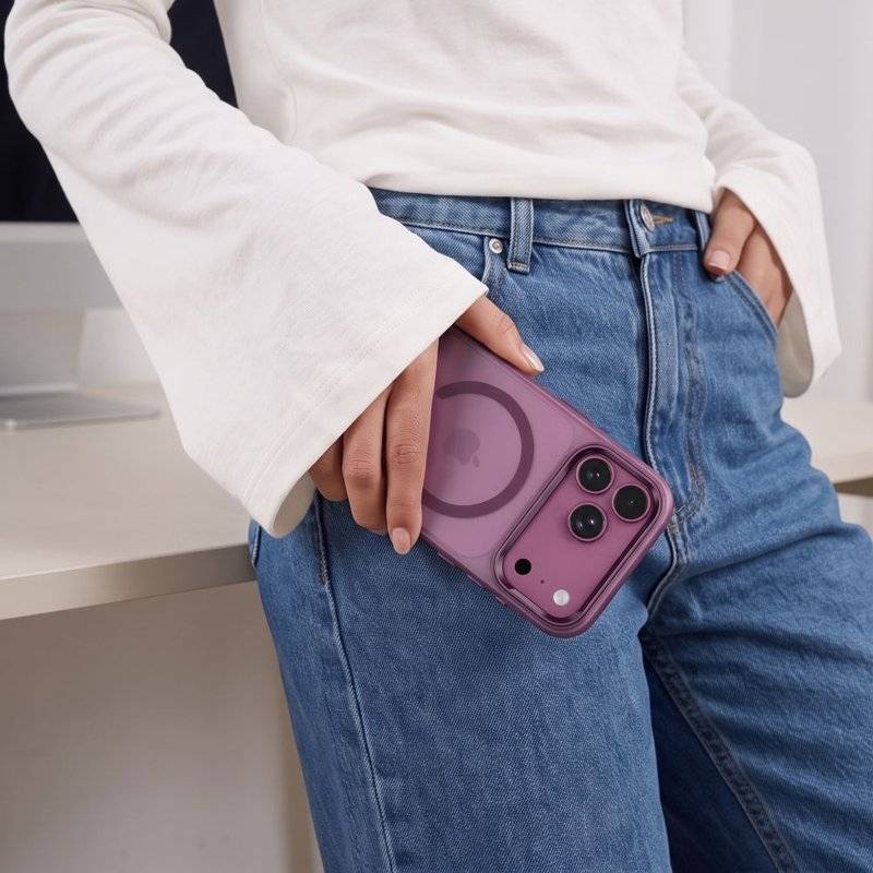 Magsafe Твърд Калъф за iPhone 18 Pro Max/ 17 Pro Max, Tech-Protect Magzero Case, Бордо (7)