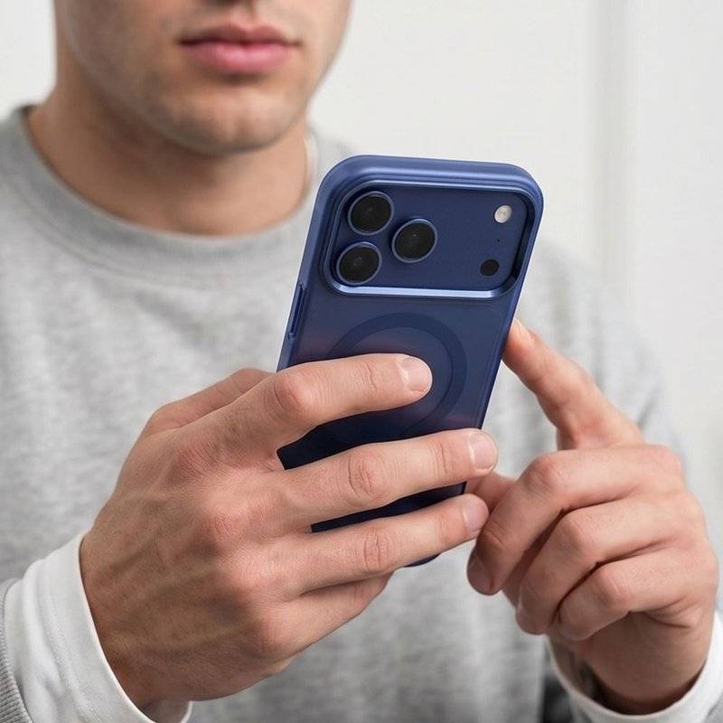 Magsafe Тънък Калъф за iPhone 18 Pro/ iPhone 17 Pro, Tech-Protect MagZero Case, Тъмно Син (8)