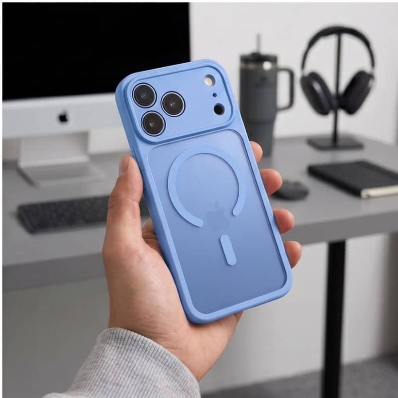 Magsafe Калъф за iPhone 18 Pro Max/ iPhone 17 Pro Max, Tech-Protect BasicMag Matte Case, Син (9)