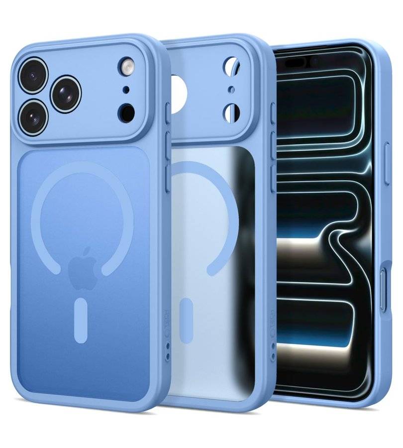 Magsafe Калъф за iPhone 18 Pro/ 17 Pro, Tech-Protect BasicMag Matte Case, Син
