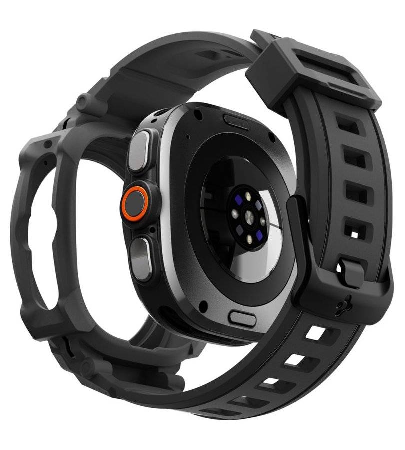 Калъф за Samsung Watch Ultra 2 47mm, Spigen Rugged Armor Pro Case, Черен (4)