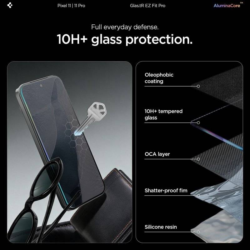 Стъклен Протектор за Google Pixel 11 и 11 Pro, Spigen EZ Fit Pro Glas.tR 2бр., Прозрачен (7)