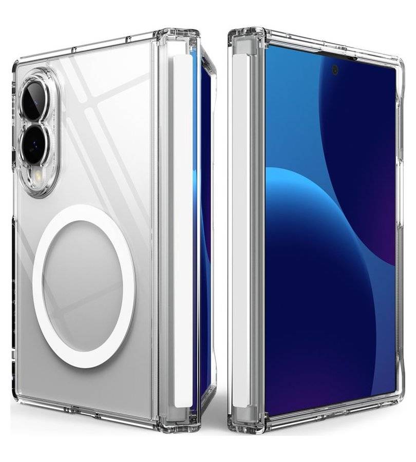 Magsafe Kалъф за Samsung Z Fold 8, Ringke Fusion Flap Clear Magnetic Case, Прозрачен