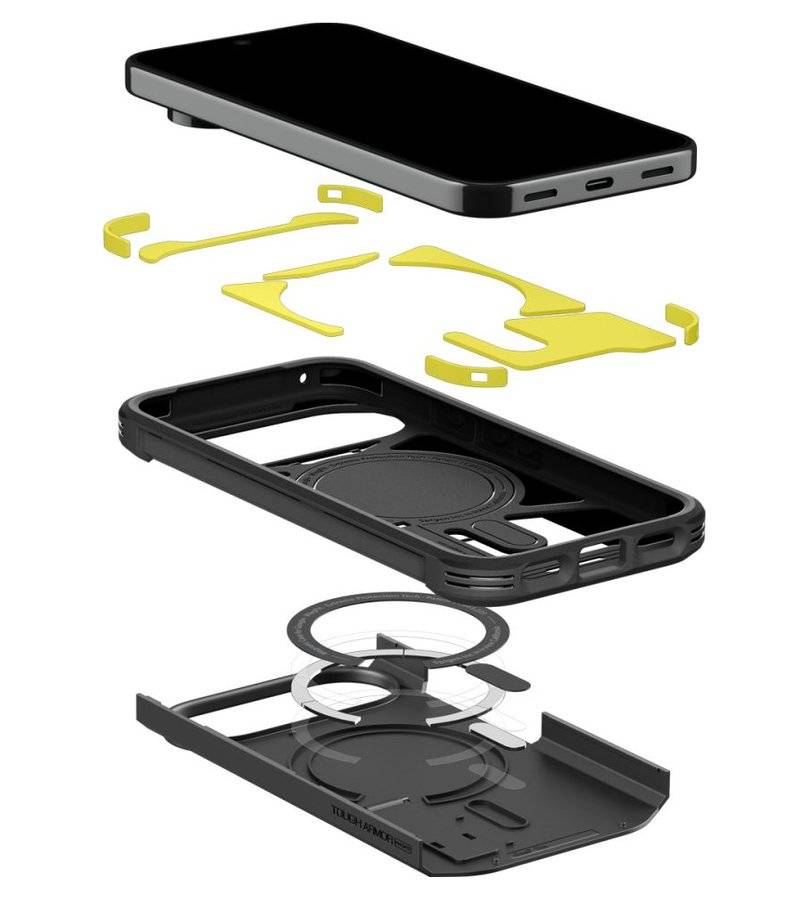 Magsafe Калъф за Google Pixel 11 Pro, Spigen Tough Armor Mag Fit Case, Черен (8)
