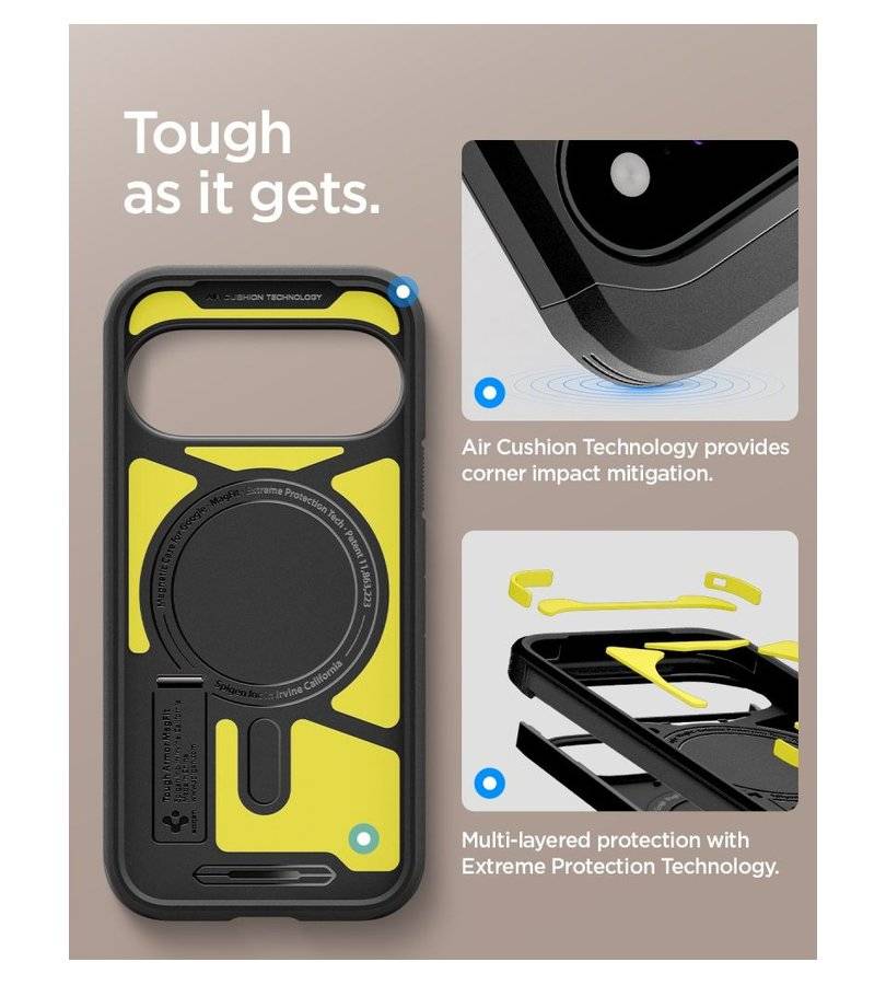 Magsafe Калъф за Google Pixel 11, Spigen Tough Armor Mag Fit Case, Черен (11)