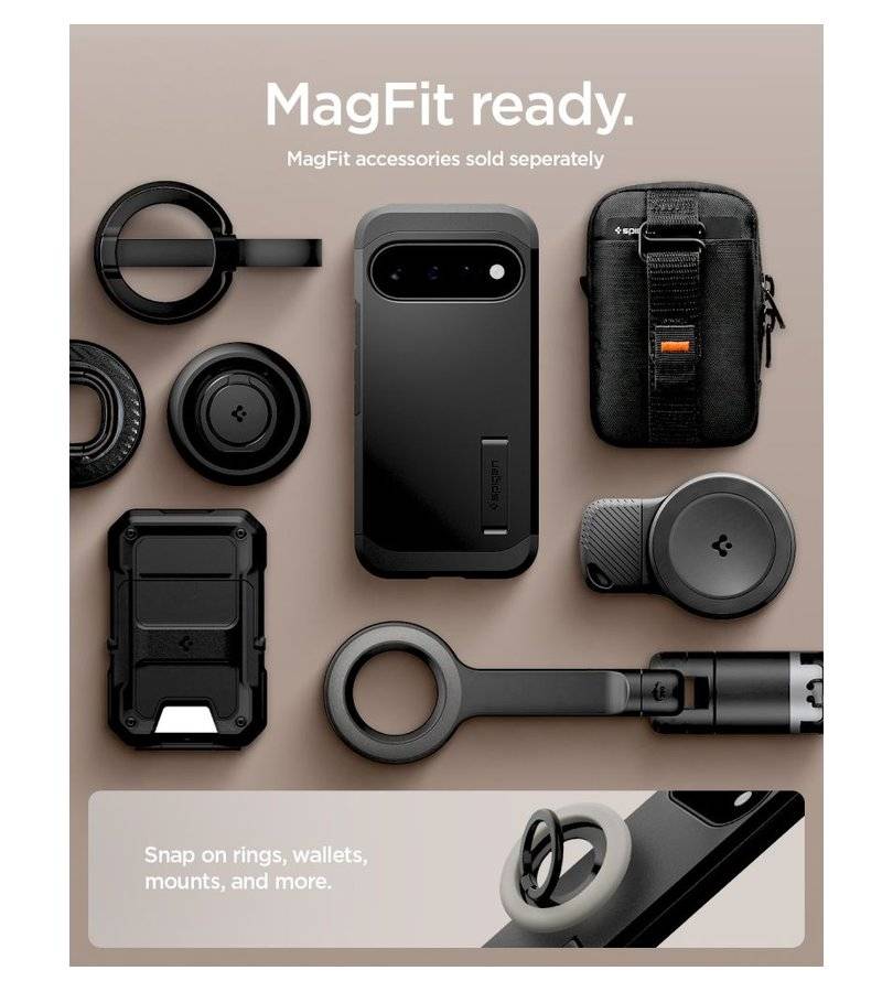 Magsafe Калъф за Google Pixel 11, Spigen Tough Armor Mag Fit Case, Черен (9)