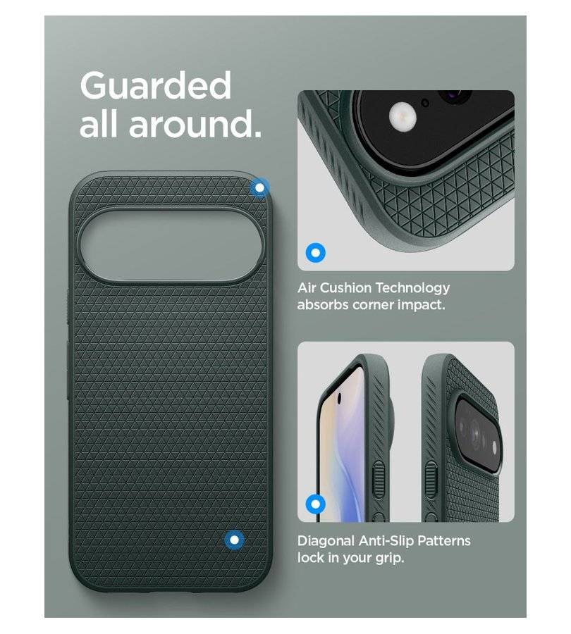 Magsafe Калъф за Google Pixel 11 Pro XL, Spigen Liquid Air Mag Fit Case Abyss Green, Зелен (8)