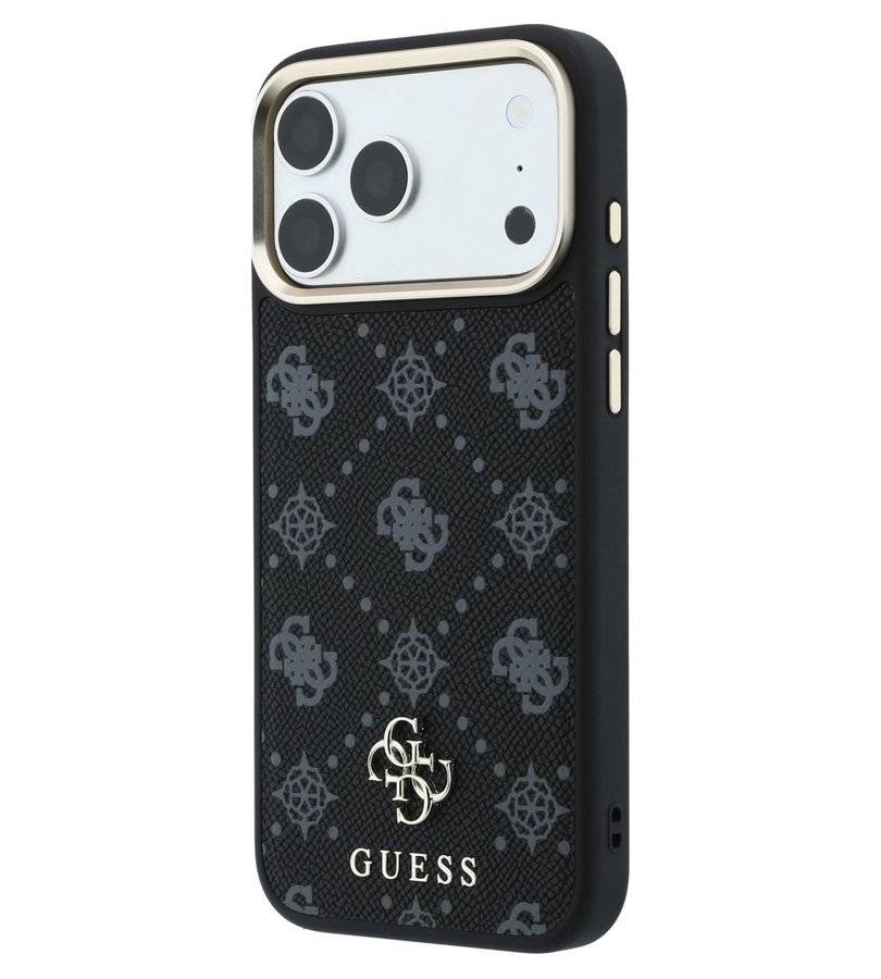 Magsafe Калъф за iPhone 18 Pro Max/ 17 Pro Max, Guess Peony 4G Small Logo Case, Черен (2)