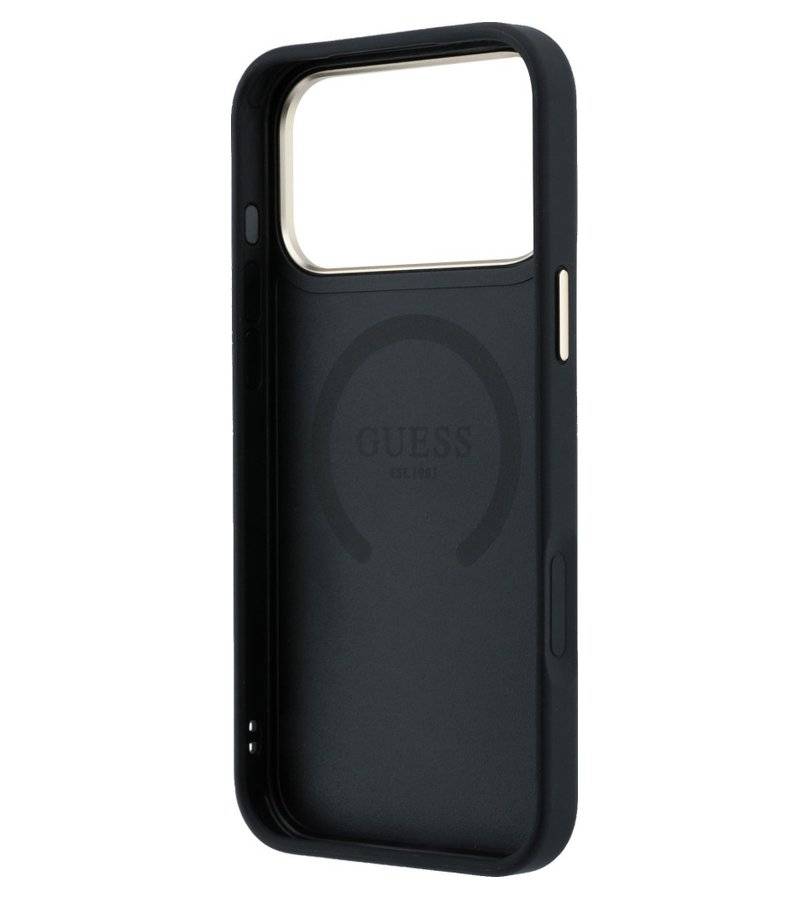 Magsafe Калъф за iPhone 18 Pro/ 17 Pro, Guess Peony 4G Small Logo Case, Черен (6)