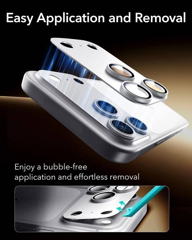 Протектор за Камерата на iPhone 18 Pro, ESR Armorite Pro Cam Glass, Сребрист (7)