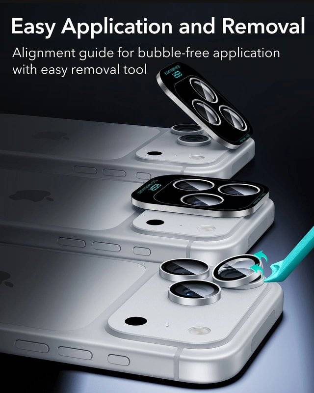 Протектор за Камерата на iPhone 18 Pro Max/ 18 Pro, ESR Armorite Camera Lens Glass, Сребрист (6)