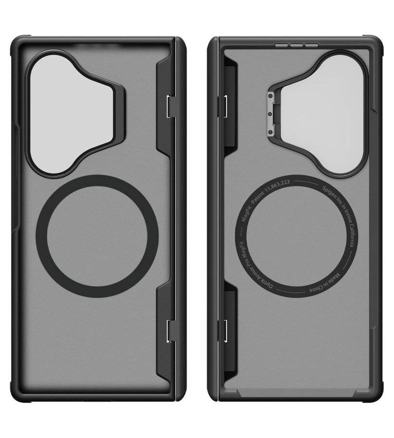 Magsafe Калъф със Стойка за Samsung Z Fold 8 Ultra, Spigen Optik Armor Pro Mag Fit Case, Черен (5)
