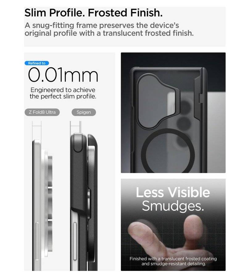 Magsafe Калъф със Стойка за Samsung Z Fold 8 Ultra, Spigen Optik Armor Pro Mag Fit Case, Черен (13)
