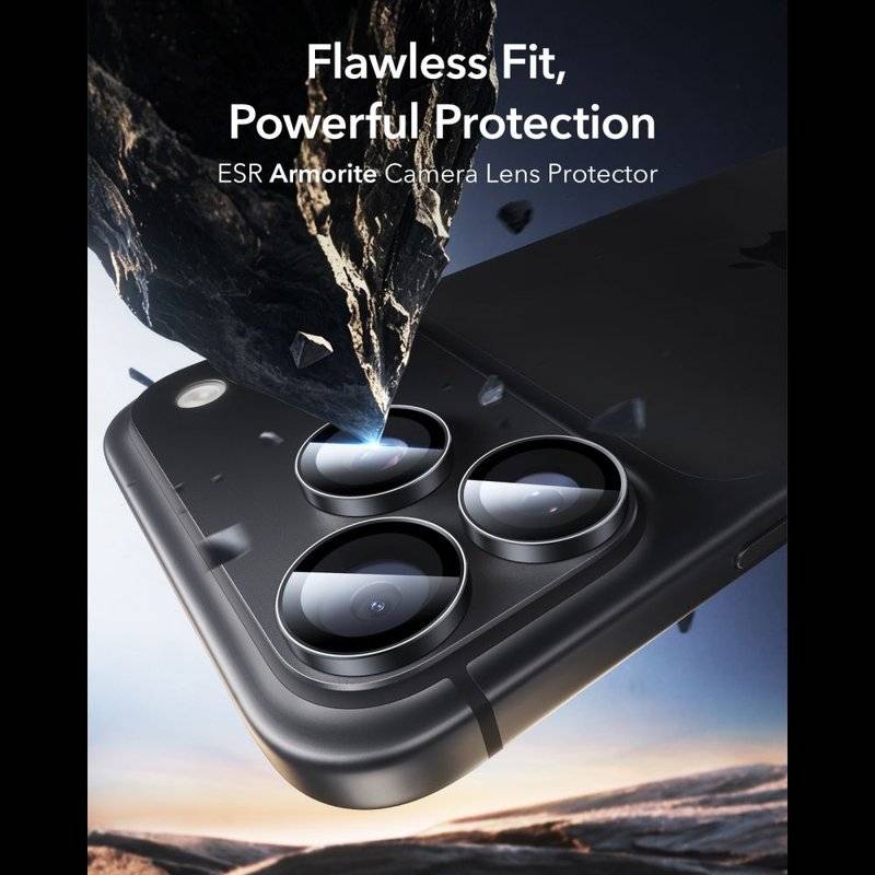 Протектор за Камерата на iPhone 18 Pro Max/ 18 Pro, ESR Armorite Camera Lens Glass, Черен (4)