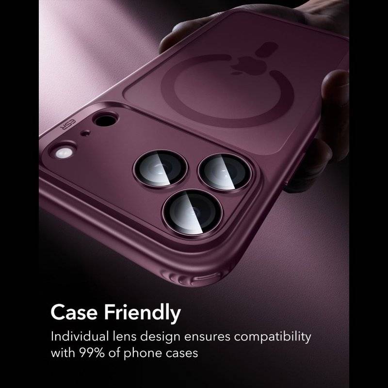 Протектор за Камерата на iPhone 18 Pro Max/ 18 Pro, ESR Armorite Camera Lens Glass, Бордо (8)