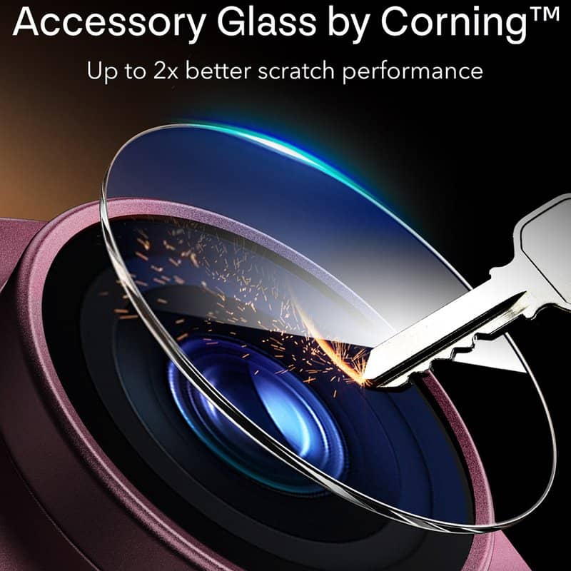 Протектор за Камерата на iPhone 18 Pro Max, ESR Armorite Pro Cam Glass Burgundy, Бордо (7)