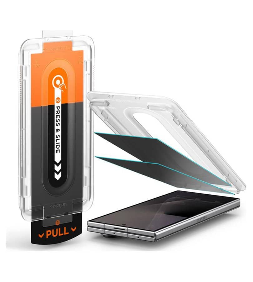 Затъмняващ Протектор за Samsung Z Fold 8 Ultra/ Fold 7, Spigen Privacy Glas.tR EZ Fit Pro 2бр., Черен