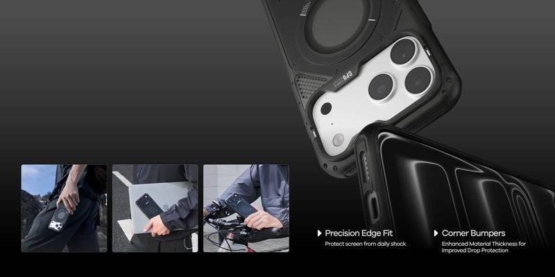Magsafe Противоударен Kалъф за iPhone 18 Pro Max, Aulumu A18 Rugged Outdoor Case, Сив (8)