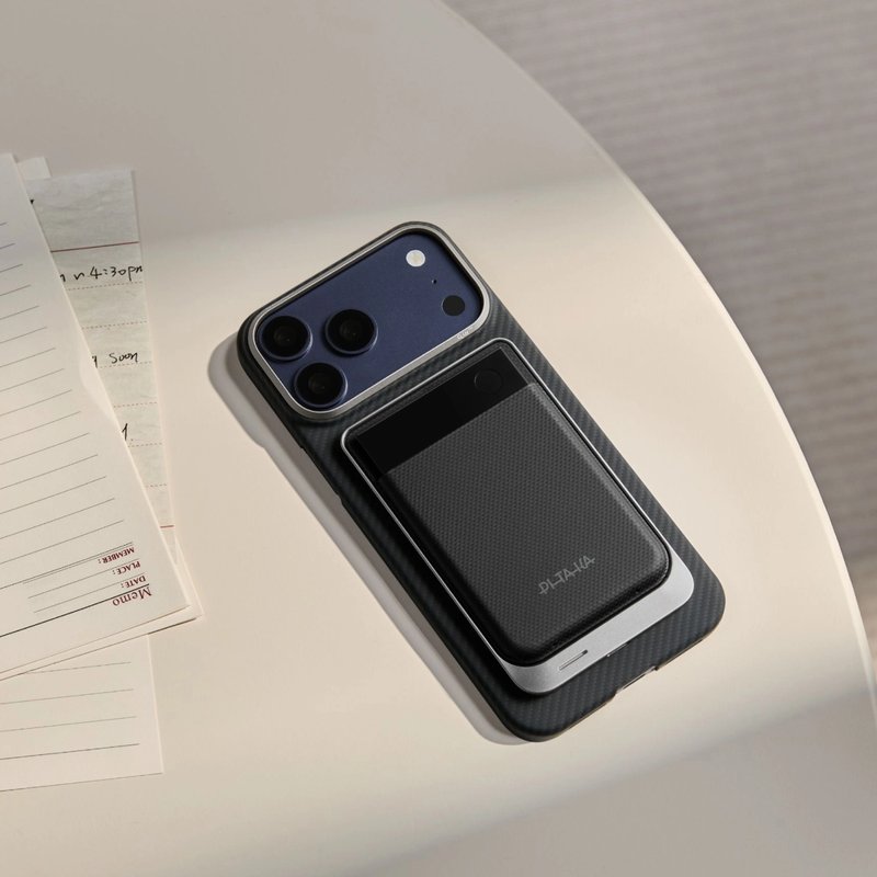 Magsafe Карбонов Калъф за Plaud Note/ Note Pro, Pitaka Sleeve&Charger Black/Grey, Черен (8)
