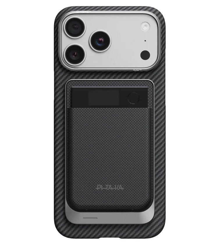 Magsafe Карбонов Калъф за Plaud Note/ Note Pro, Pitaka Sleeve&Charger Black/Grey, Черен (6)