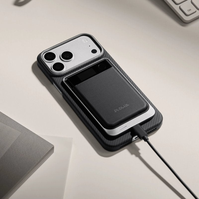 Magsafe Карбонов Калъф за Plaud Note/ Note Pro, Pitaka Sleeve&Charger Black/Grey, Черен (10)