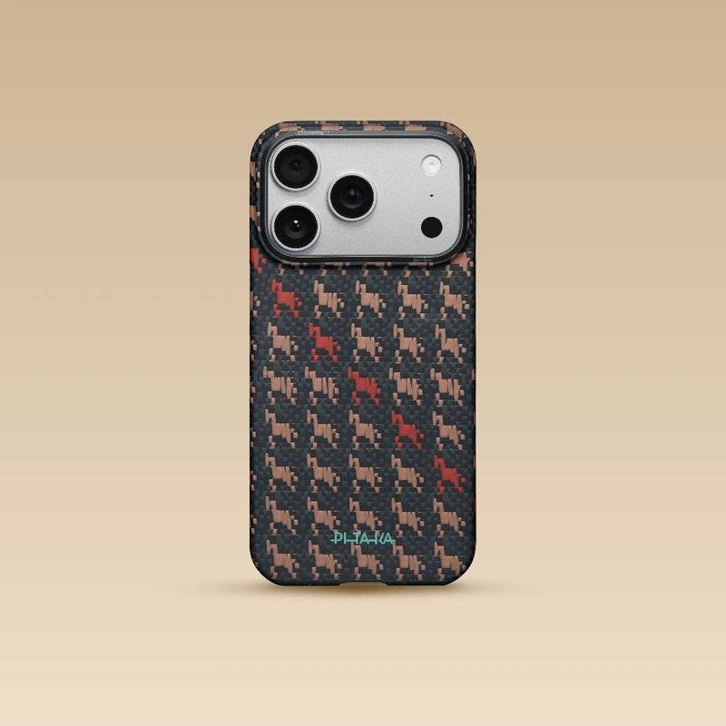 Magsafe Калъф за iPhone 17 Pro Max, Pitaka Edge Happiness Rides Case Ebon Kylin, Черен (8)
