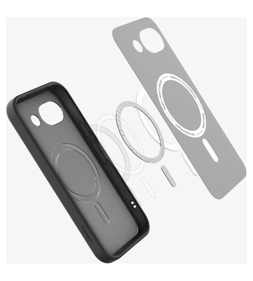 Magsafe Калъф за Google Pixel 10A, Spigen Ultra Hybrid Frost Case, Черен (5)
