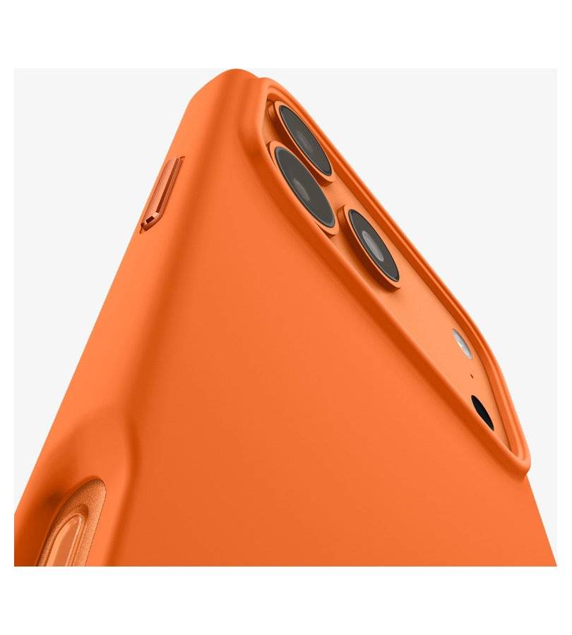 Magsafe Калъф за iPhone 17 Pro, Spigen Silicone Fit Mag Case, Оранжев (5)