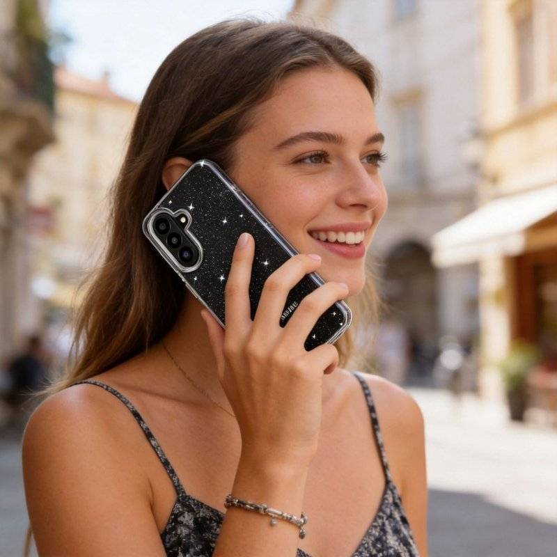 Блестящ Калъф за Samsung A27, Tech-Protect FlexAir Glitter Case, Прозрачен (6)
