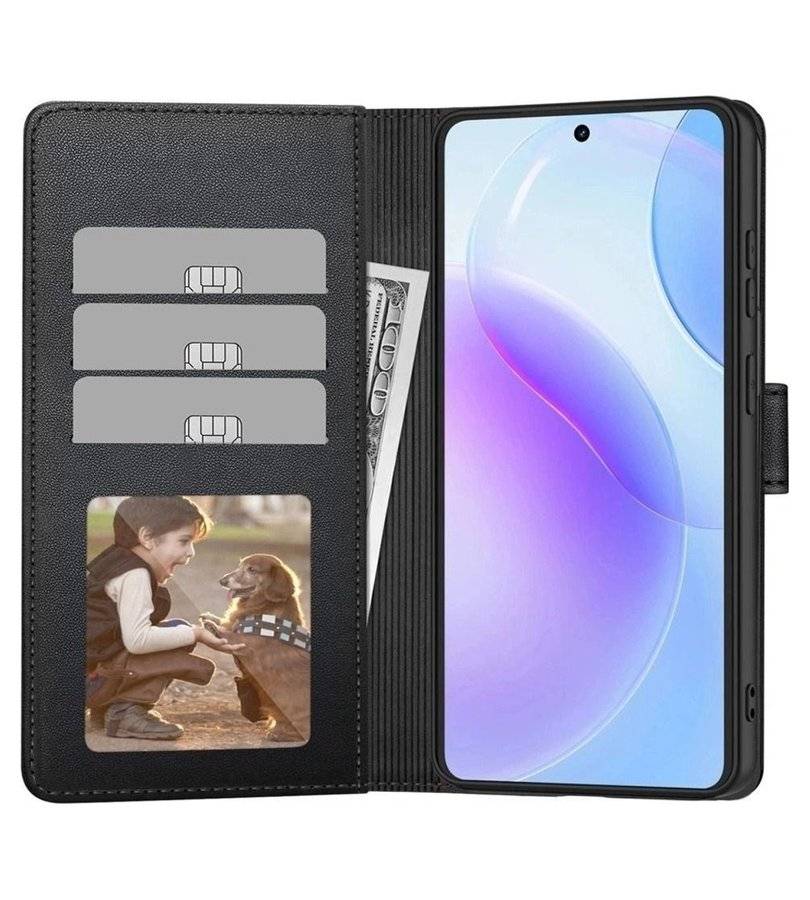 Кожен Калъф с Джобове за Xiaomi 17T, Tech-Protect Wallet Book Case, Черен (5)