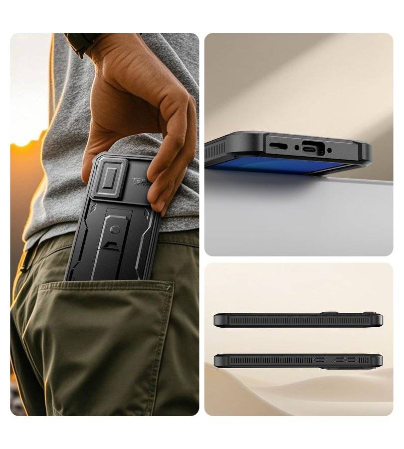 Противоударен Калъф 360 за Samsung A37, Tech-Protect Kevlar Cam+ 2-Set Case, Черен (7)