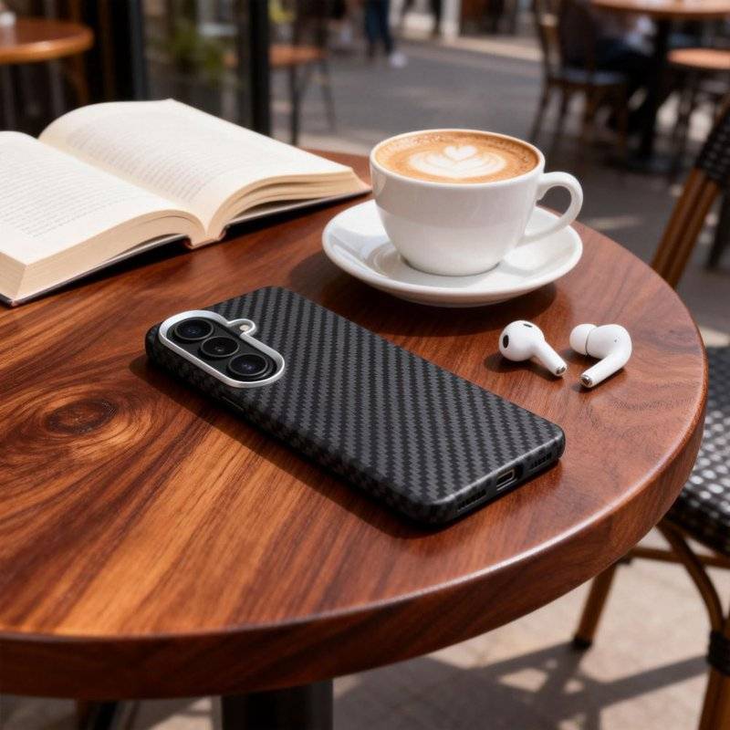 Magsafe Калъф за Samsung S26, Tech-Protect ION Carbon Case, Черен (4)