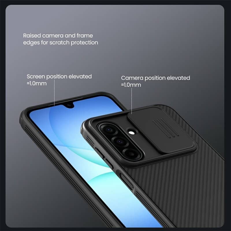 Калъф с Плъзгач за Камера за Samsung A37, Nillkin CamShield Pro Case, Черен (11)