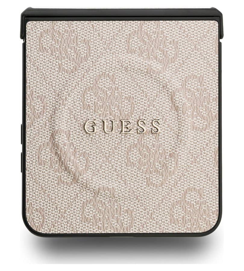 MagSafe Калъф за Samsung Z Flip 7, Guess Leather 4G Classic Case, Розов (3)