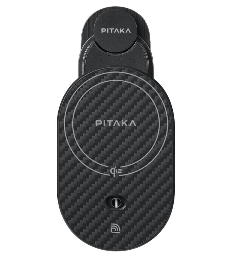 Безжично Зарядно за Tesla с Magsafe, Pitaka MagEZ Car Mount Pro 2 Qi2 15W, Черен (3)