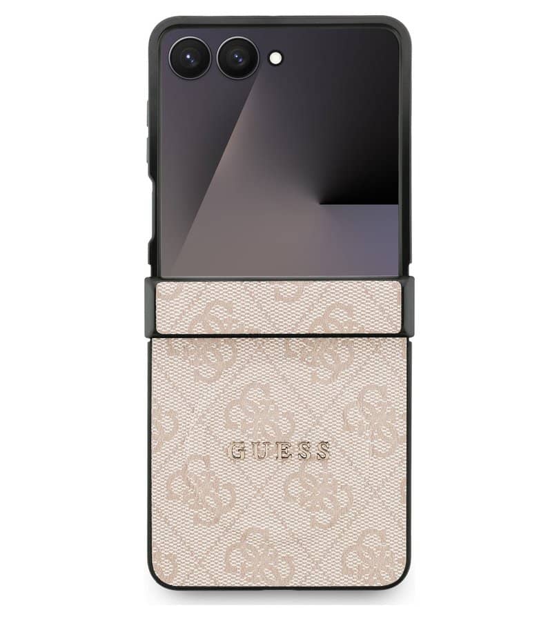 MagSafe Калъф за Samsung Z Flip 7, Guess Leather 4G Classic Case, Розов