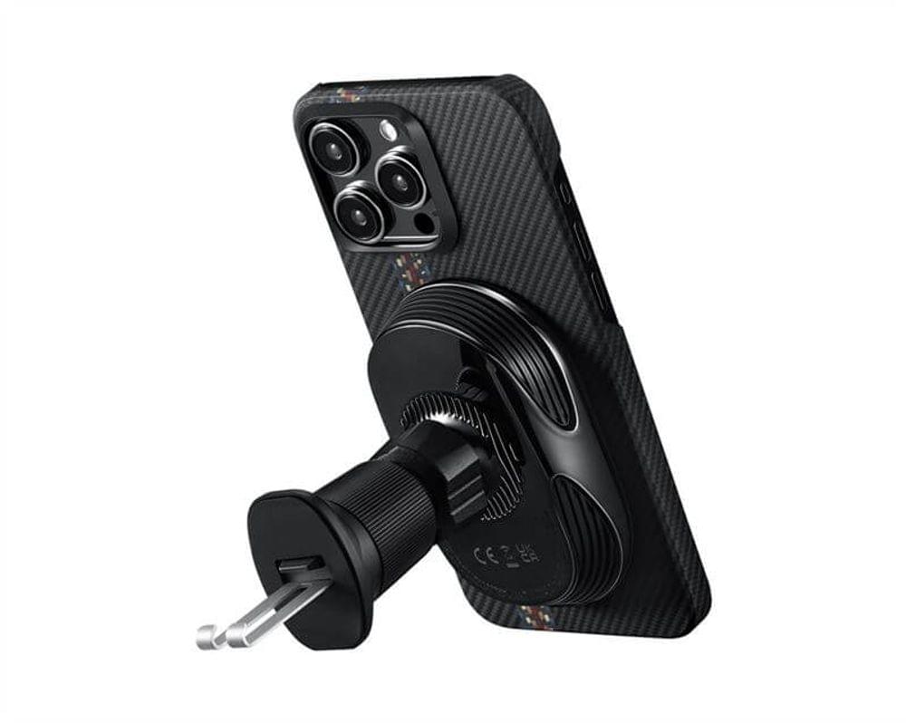 Безжично Зарядно за Кола с Magsafe, Pitaka MagEZ Car Mount Pro 2 Qi2 15W, Черен (3)